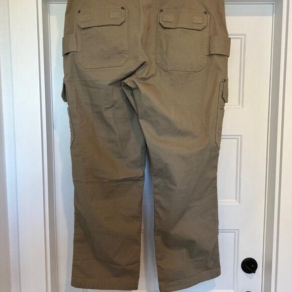 DULUTH Work Pants Men 38x31 Tan/Khaki Flex Fire Hose Relaxed Fit Cargo Pants - Picture 4 of 9